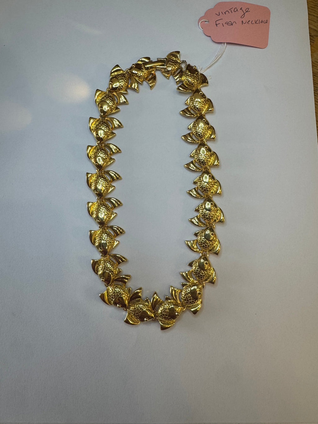 Vintage Gold-Tone School of Fish Necklace