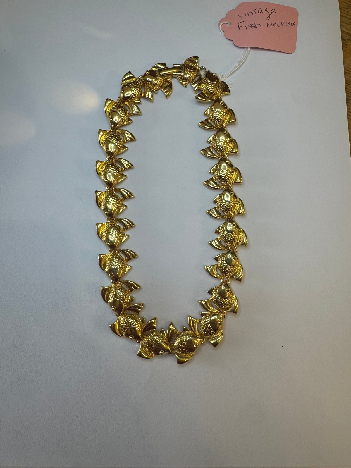 Vintage Gold-Tone School of Fish Necklace