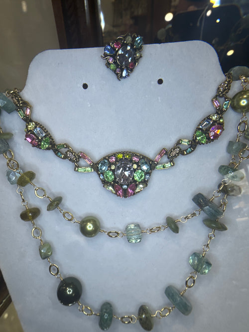 1950s Holly Craft Fruit Salad Necklace
