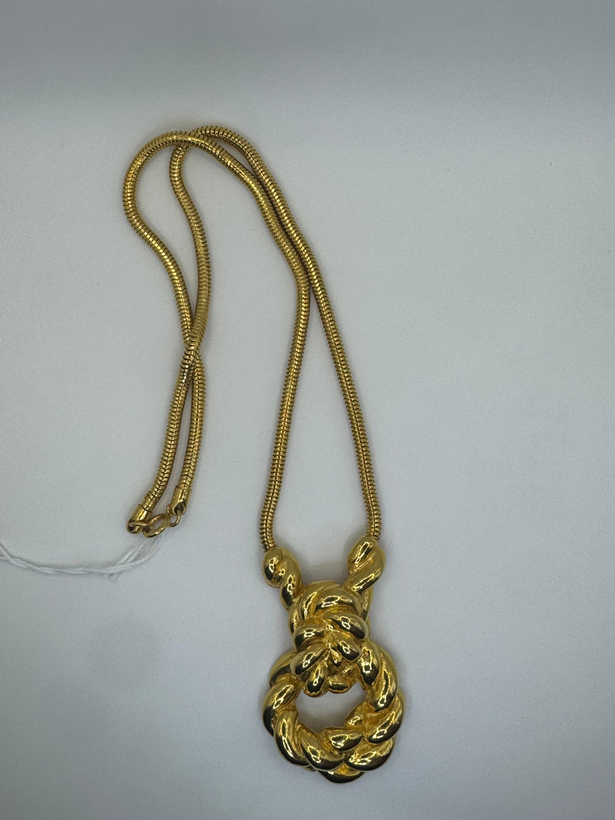 Vintage Gold-Tone Knot Pendant Necklace