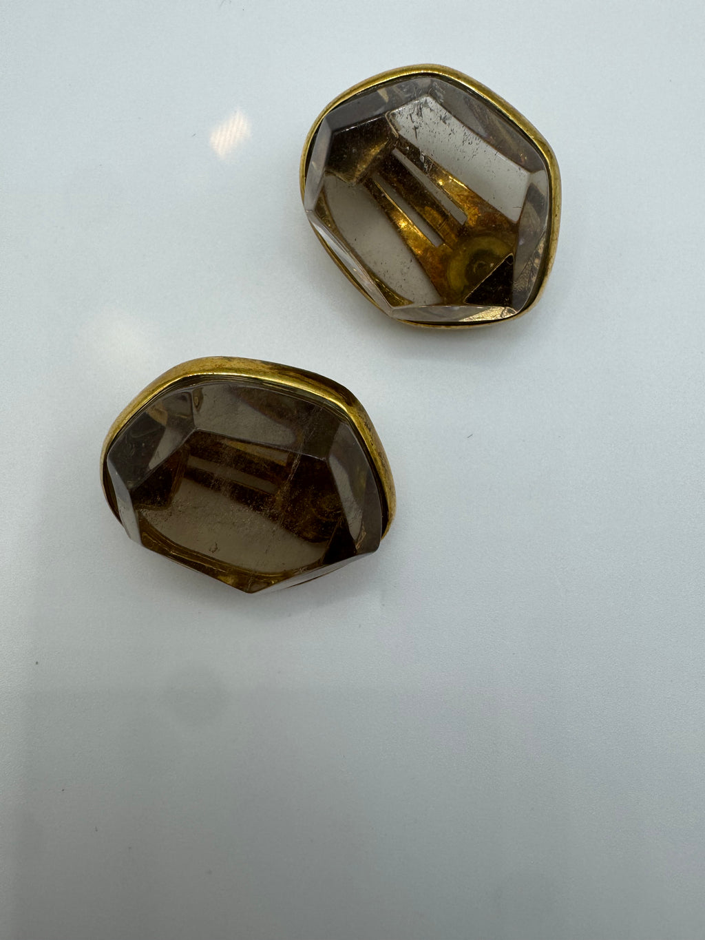 Vintage Smoky Lucite Statement Earrings