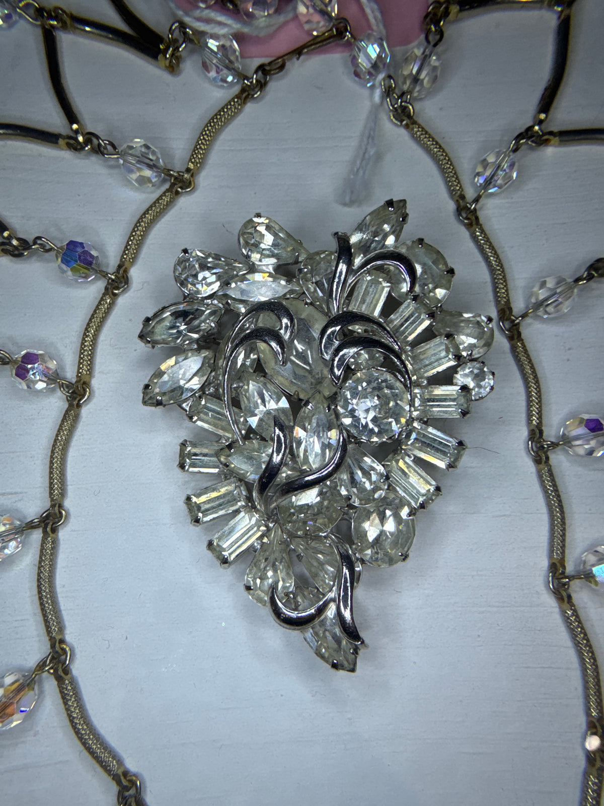 Weiss Rhinestone Floral Brooch - Vintage