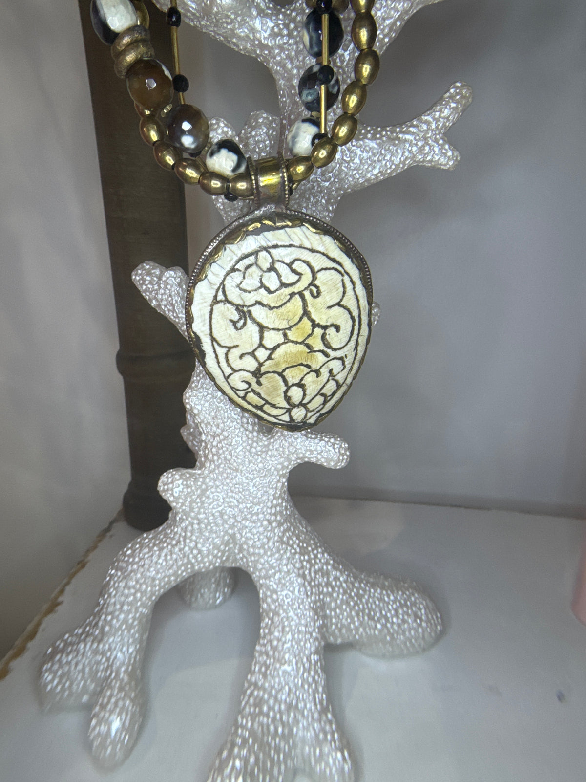 Moroccan Bone Pendant Necklace