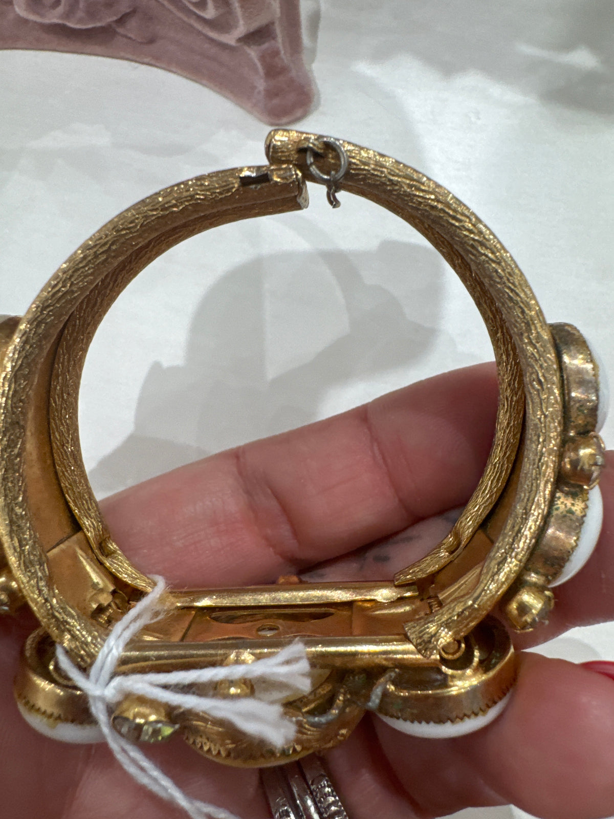 1950s–60s Iridescent AB Glass Clamper Bracelet - Vintage