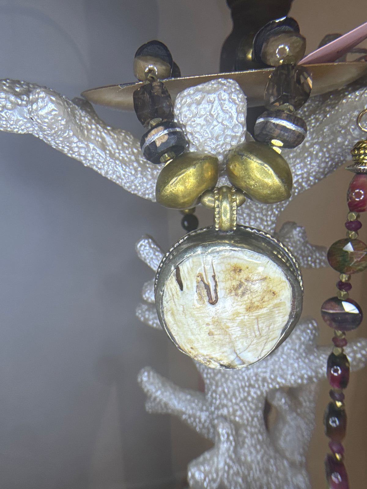 African Bone Pendant Necklace