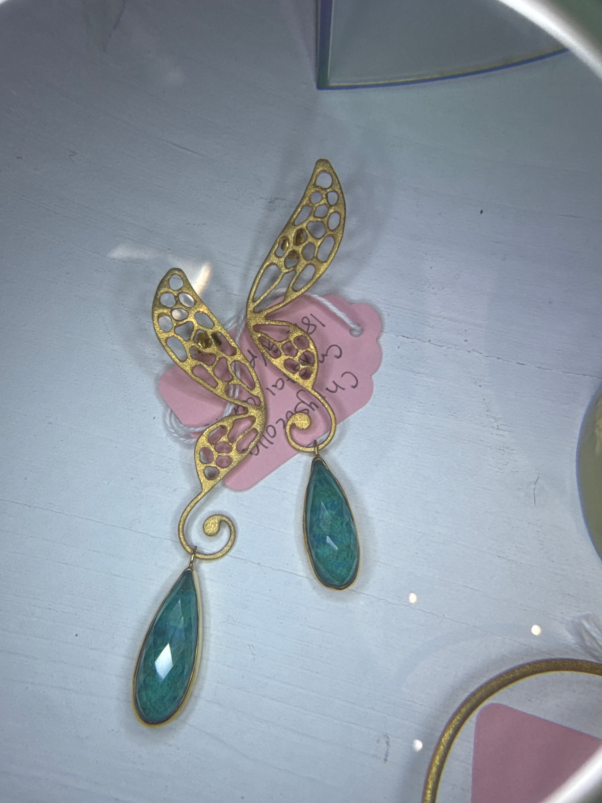 Tonia Makri Chrysocolla & Crystal Quartz Earrings