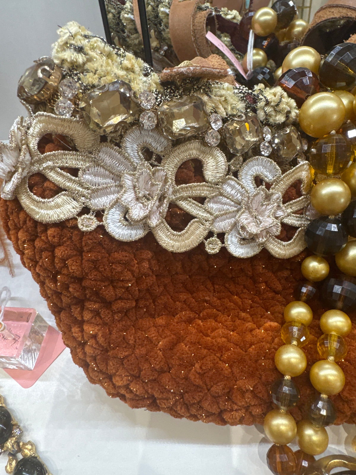 Handmade Greek Cognac & Crystal Bag