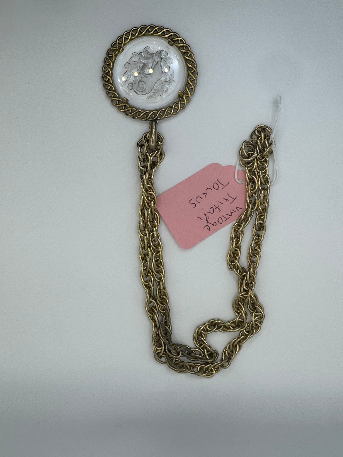 Vintage Trifari Taurus Intaglio Necklace