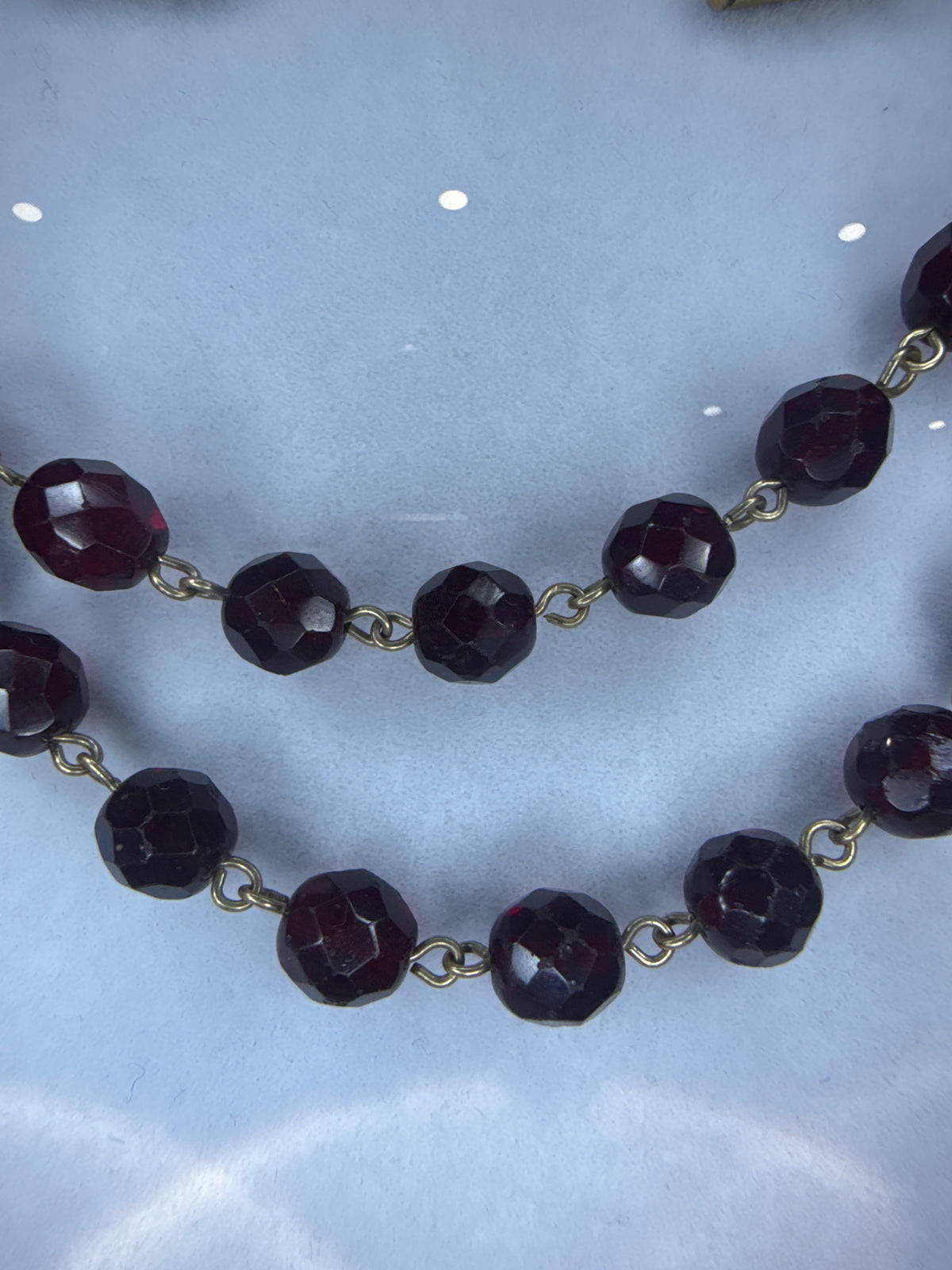 Garnet Opera-Length Beaded Necklace - Vintage