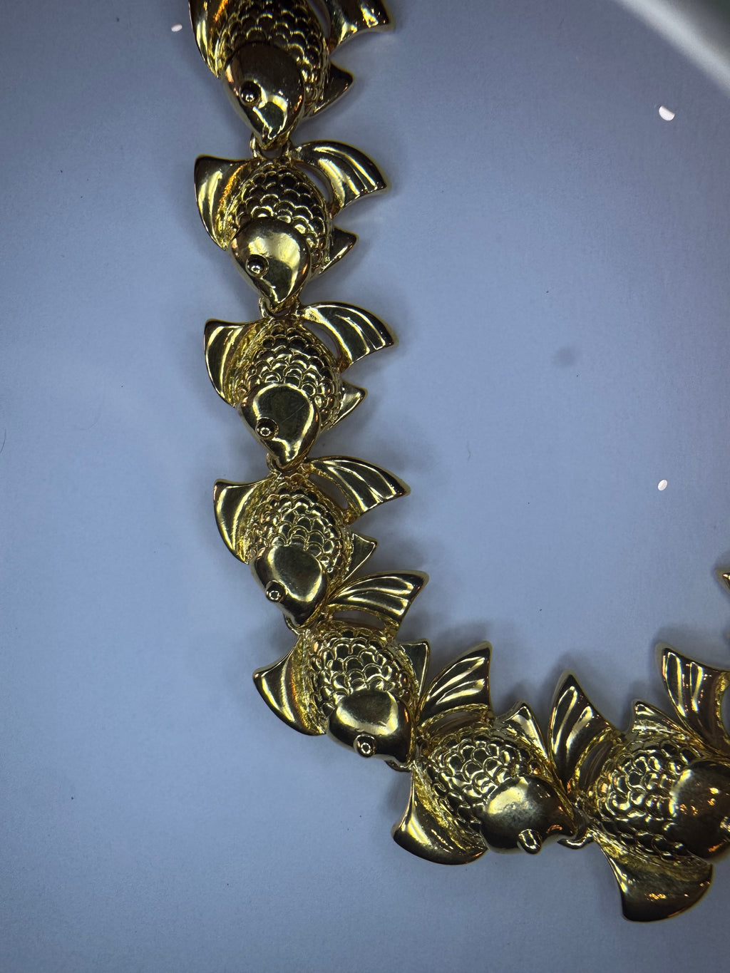 Vintage Gold-Tone School of Fish Necklace