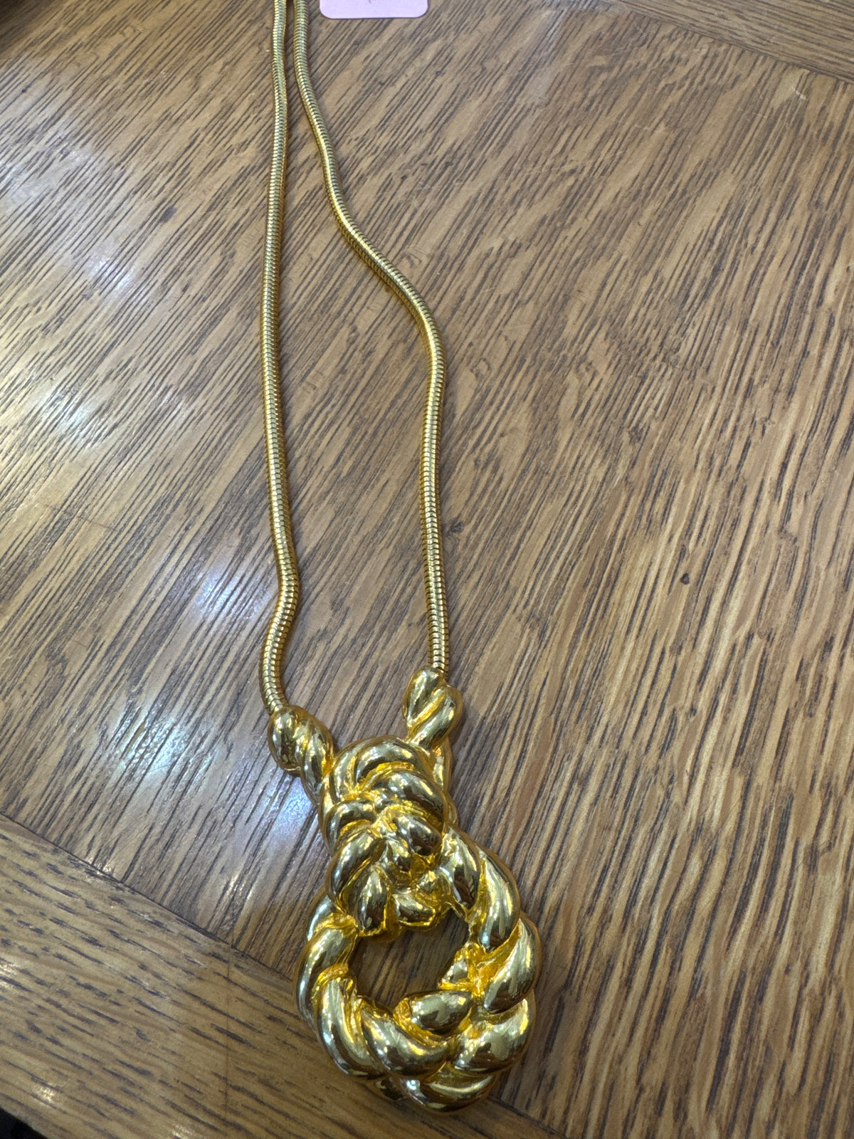 Vintage Gold-Tone Knot Pendant Necklace