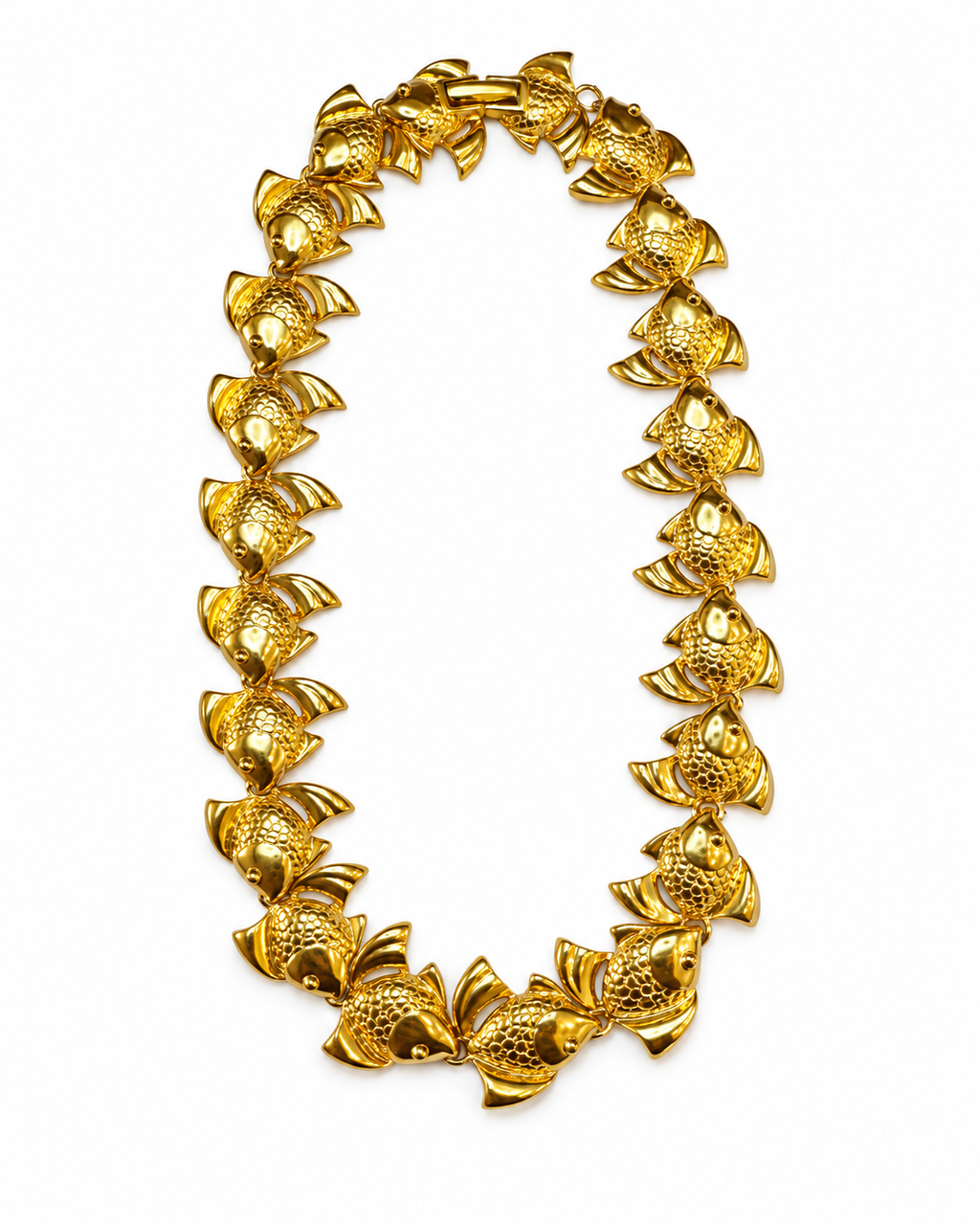 Vintage Gold-Tone School of Fish Necklace