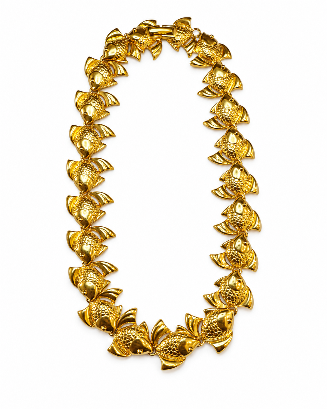 Vintage Gold-Tone School of Fish Necklace