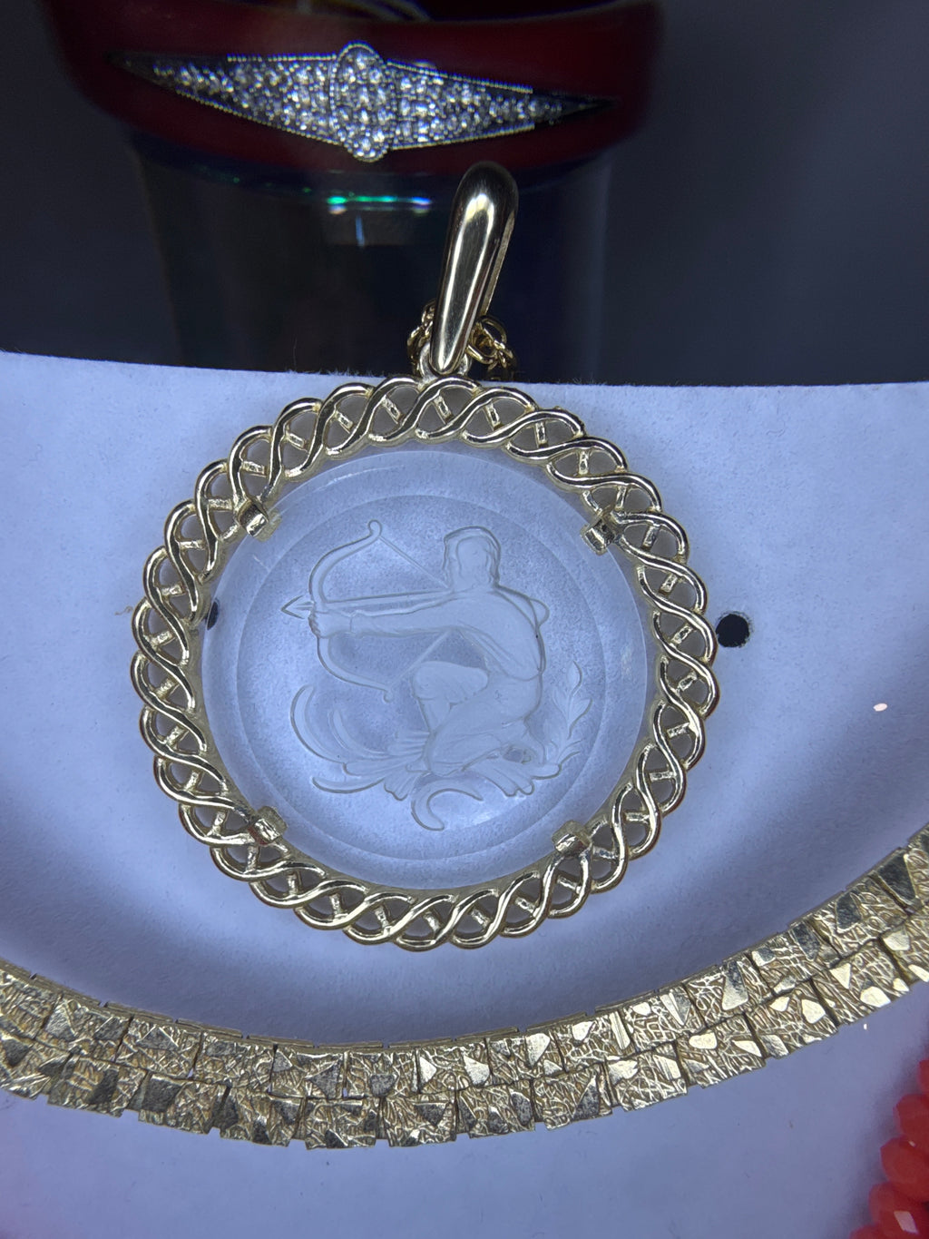 Vintage Trifari Sagittarius Intaglio Necklace