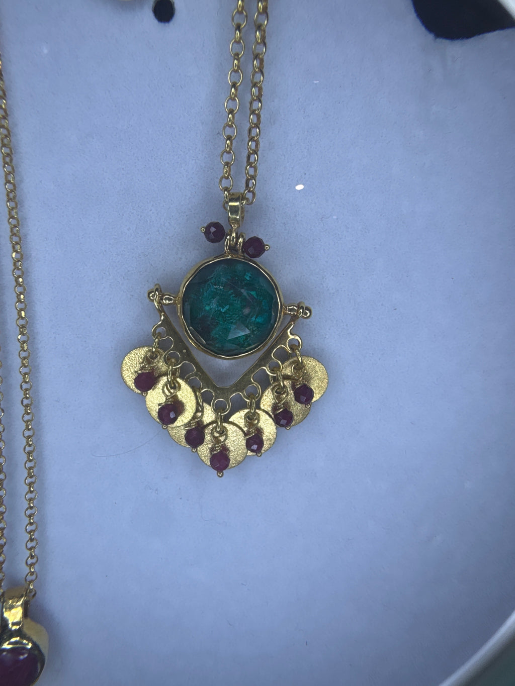 Tonia Makri Chrysocolla & Ametrine Necklace