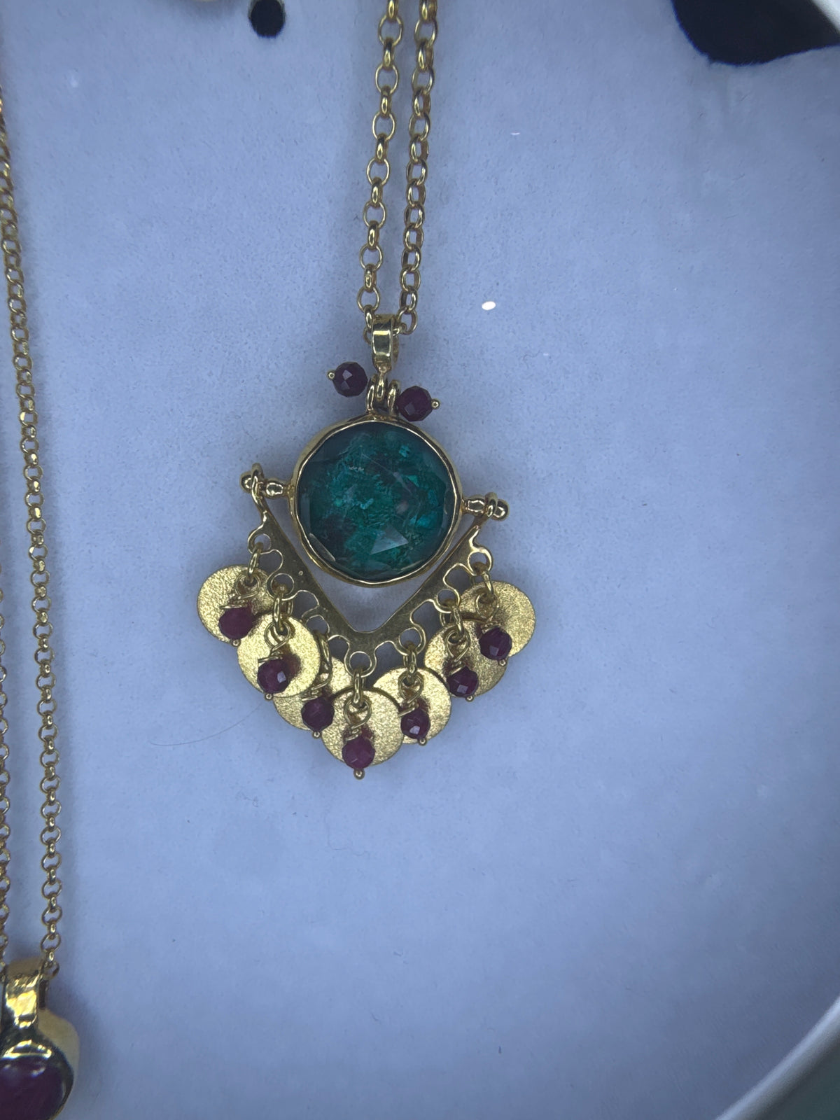 Tonia Makri Chrysocolla & Ametrine Necklace