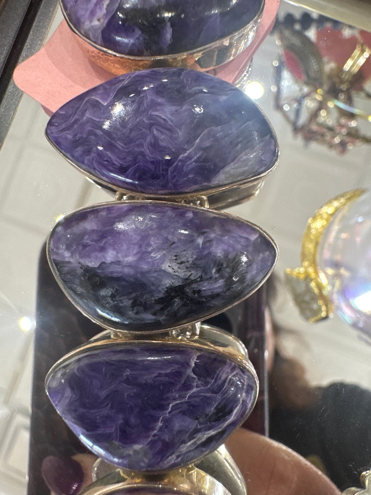 Rare Siberian Charoite Sterling Silver Bracelet - Vintage
