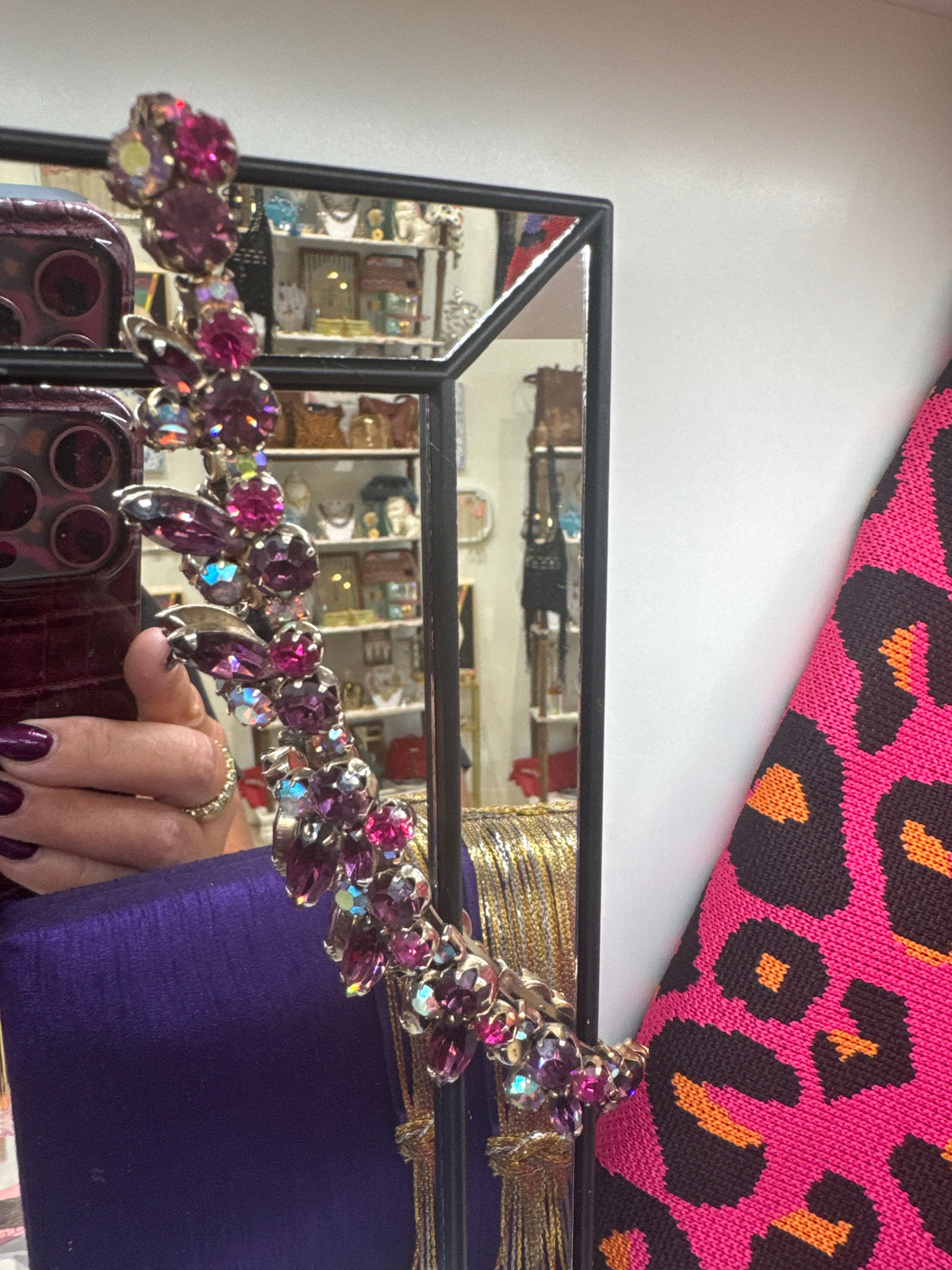 Purple Rhinestone AB Collar - Vintage