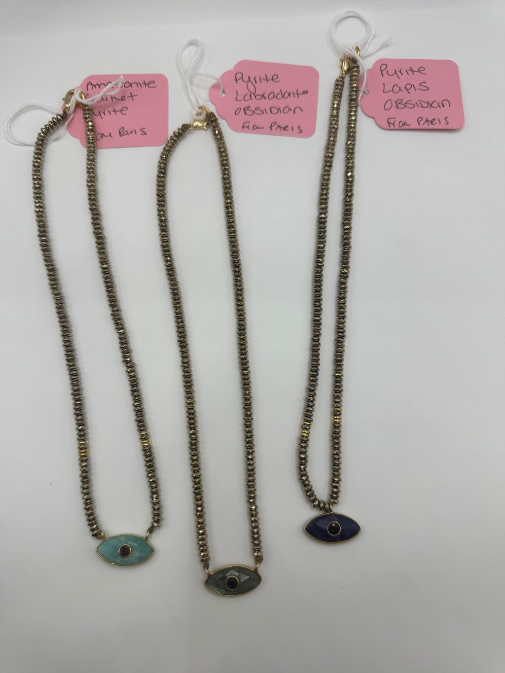 Evil Eye Pyrite Necklace