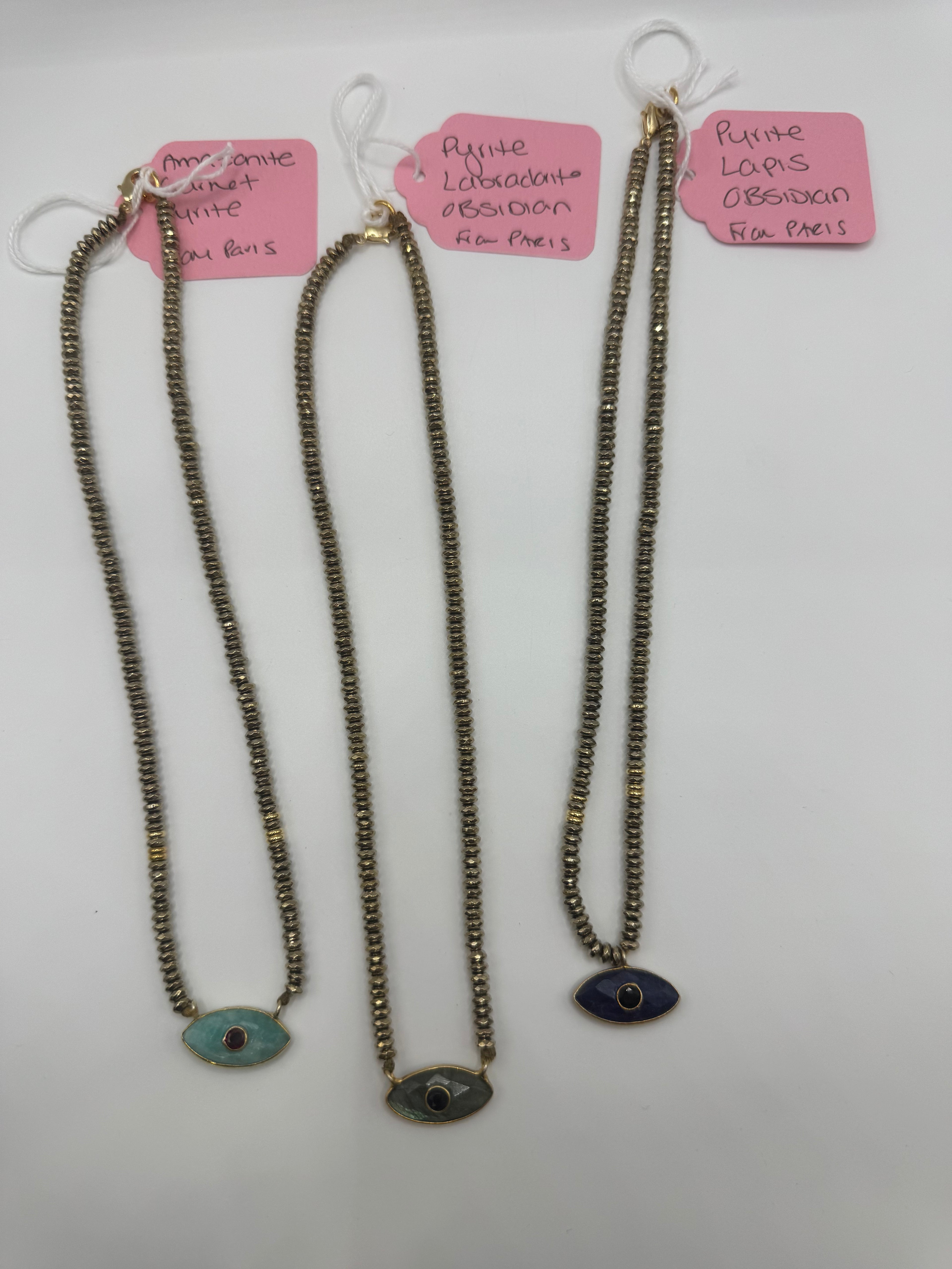 Evil Eye Pyrite Necklace