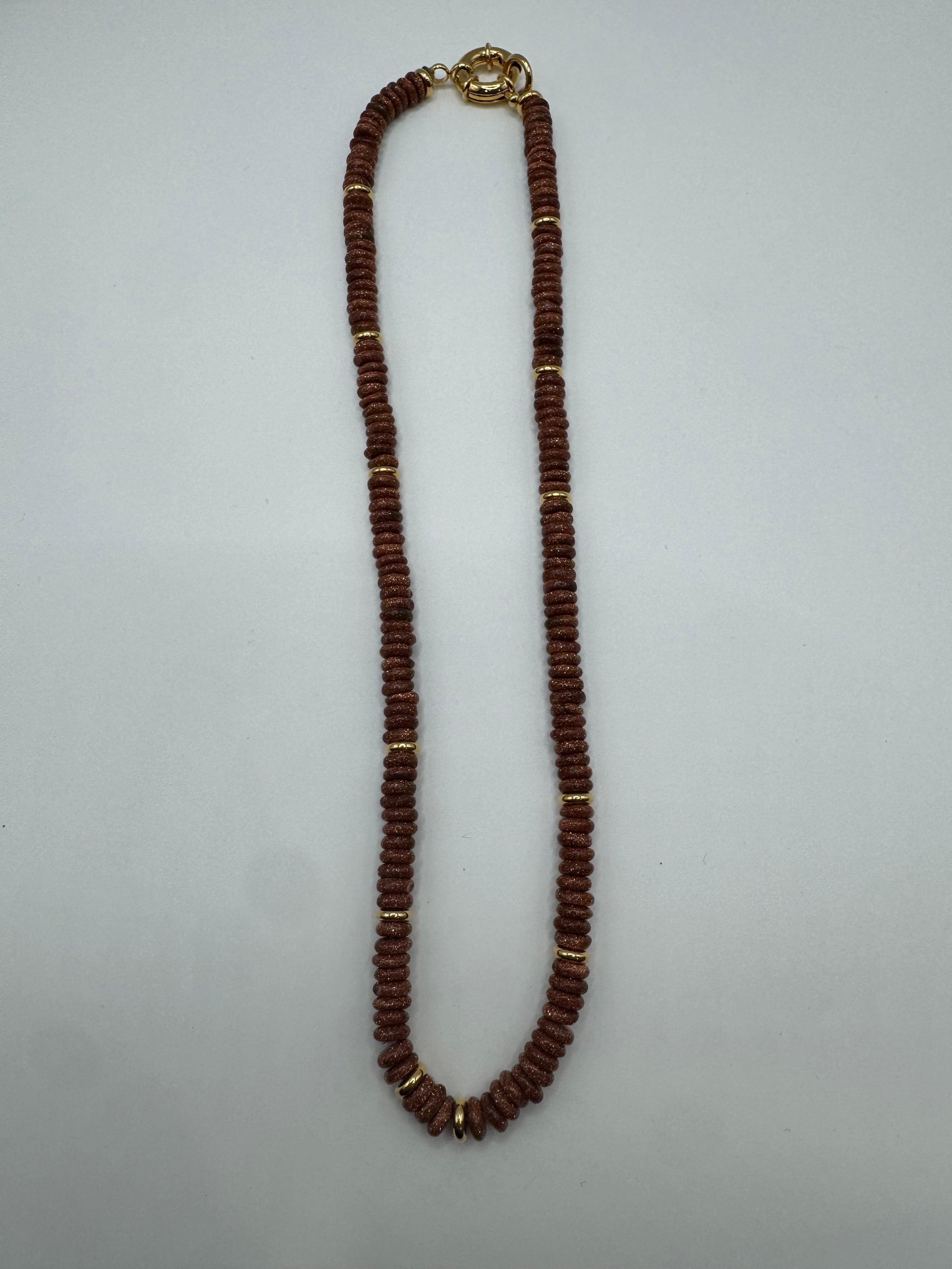 Goldstone Beaded Necklace