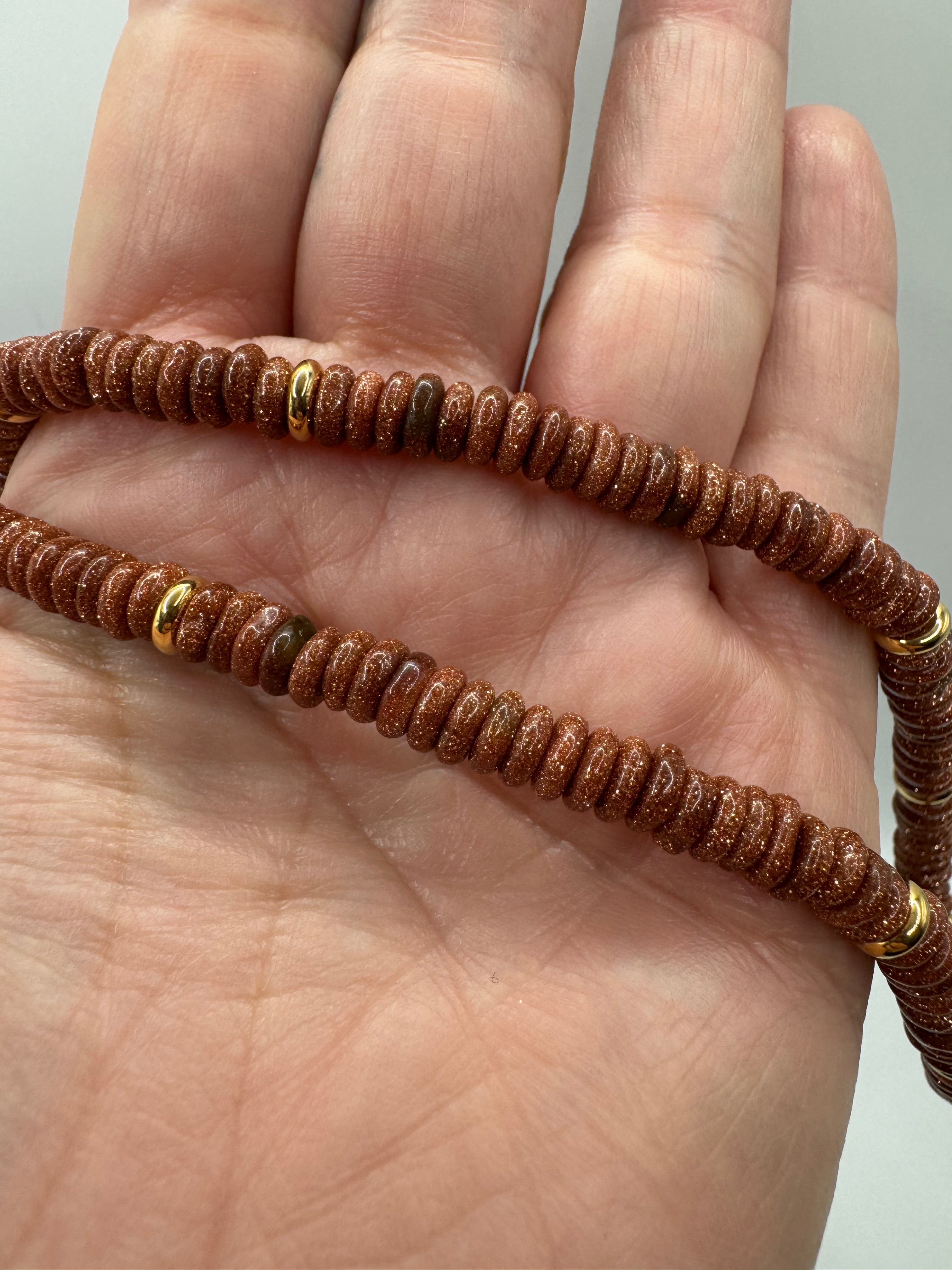 Goldstone Beaded Necklace
