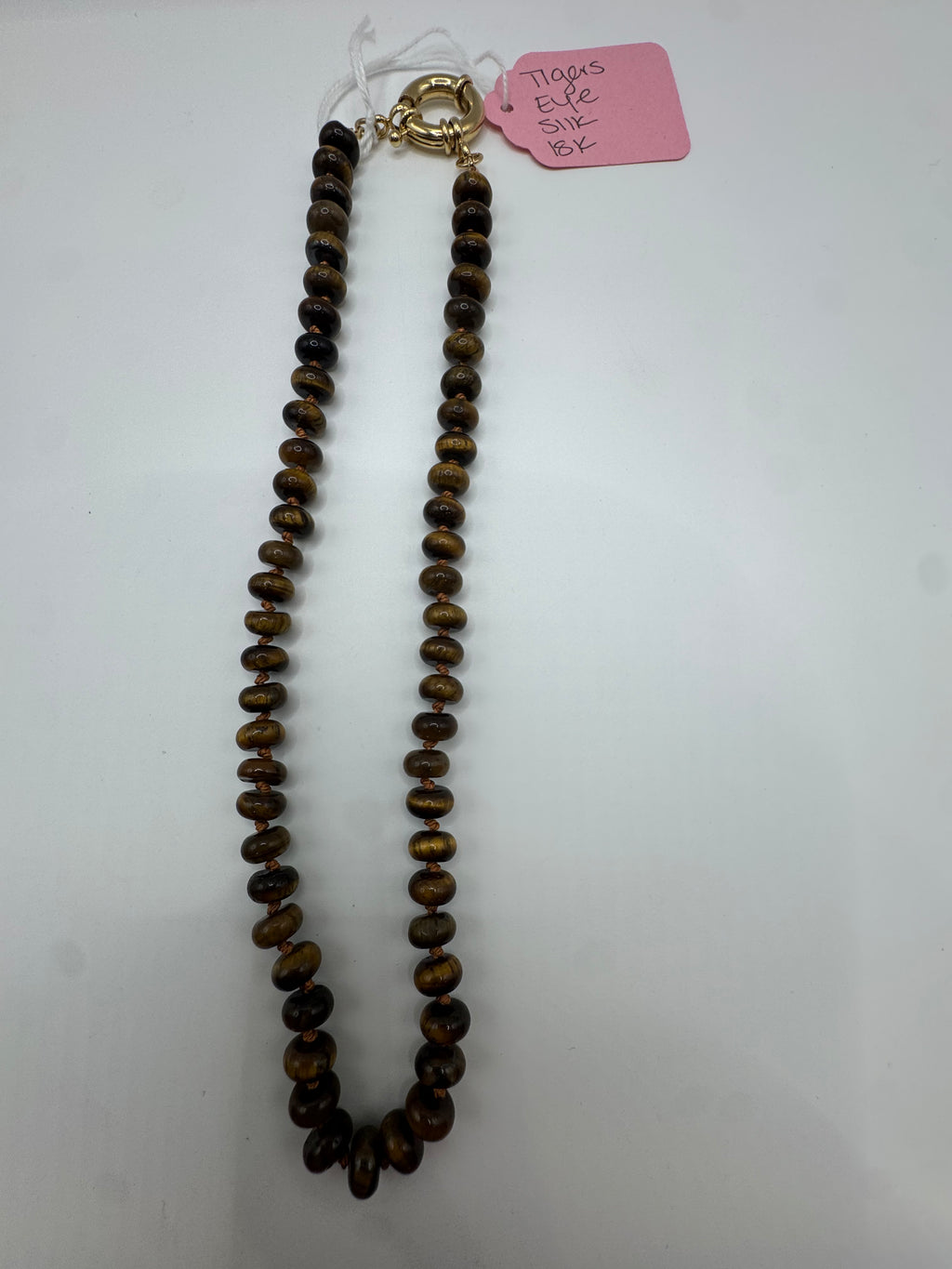 Cristina V. Hand strung Tiger’s Eye Necklace