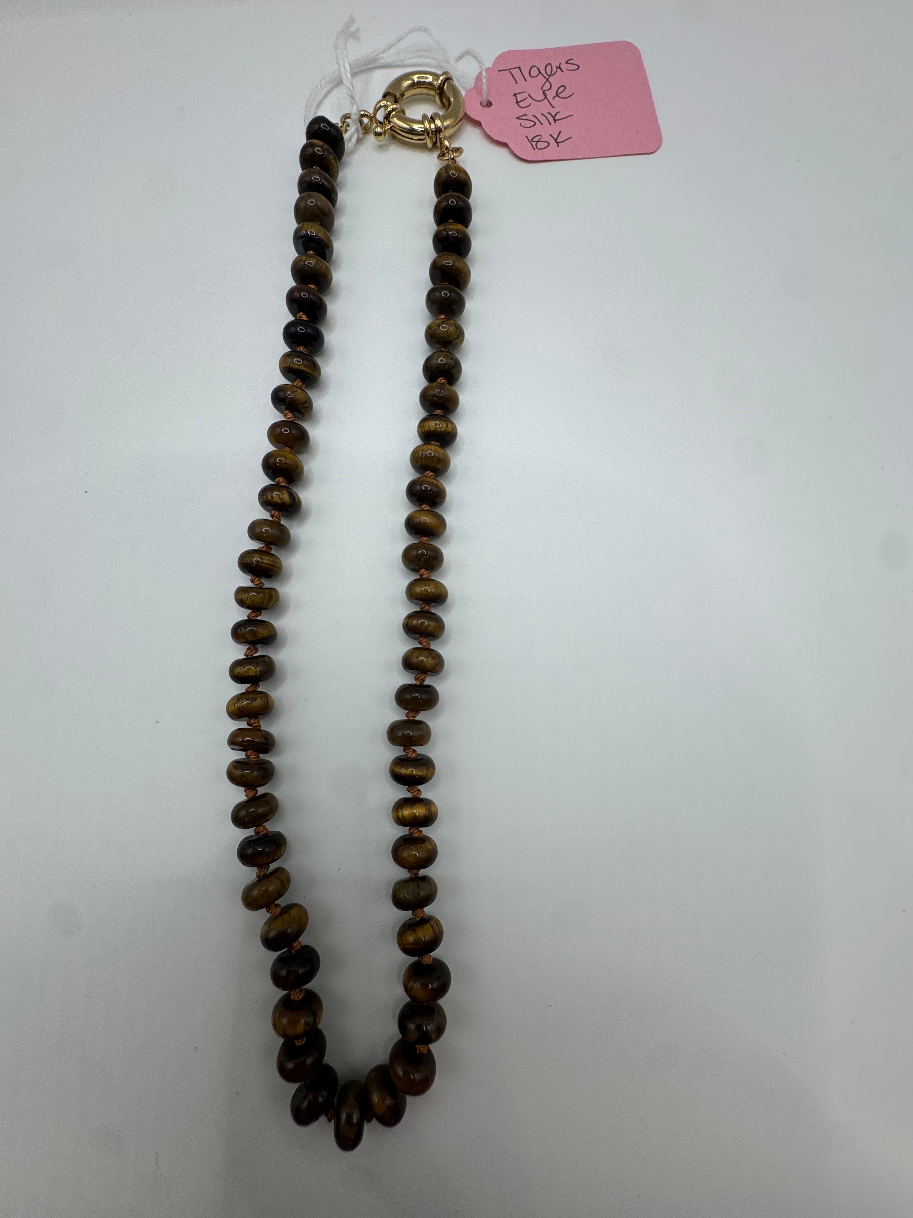 Cristina V. Hand strung Tiger’s Eye Necklace
