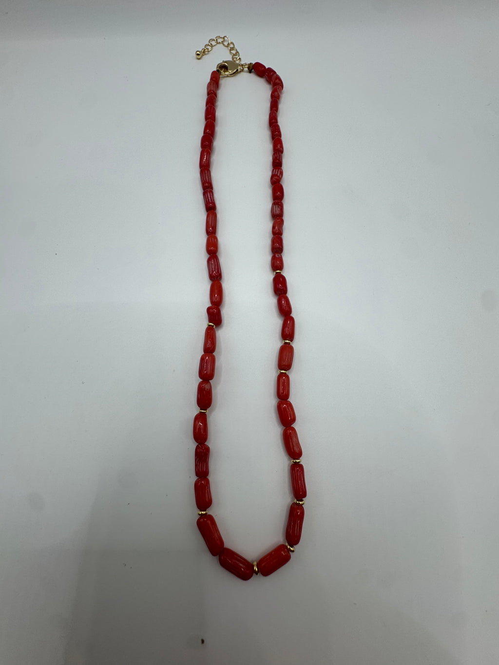 Rouge Line — Coral Beaded Necklace from Paris