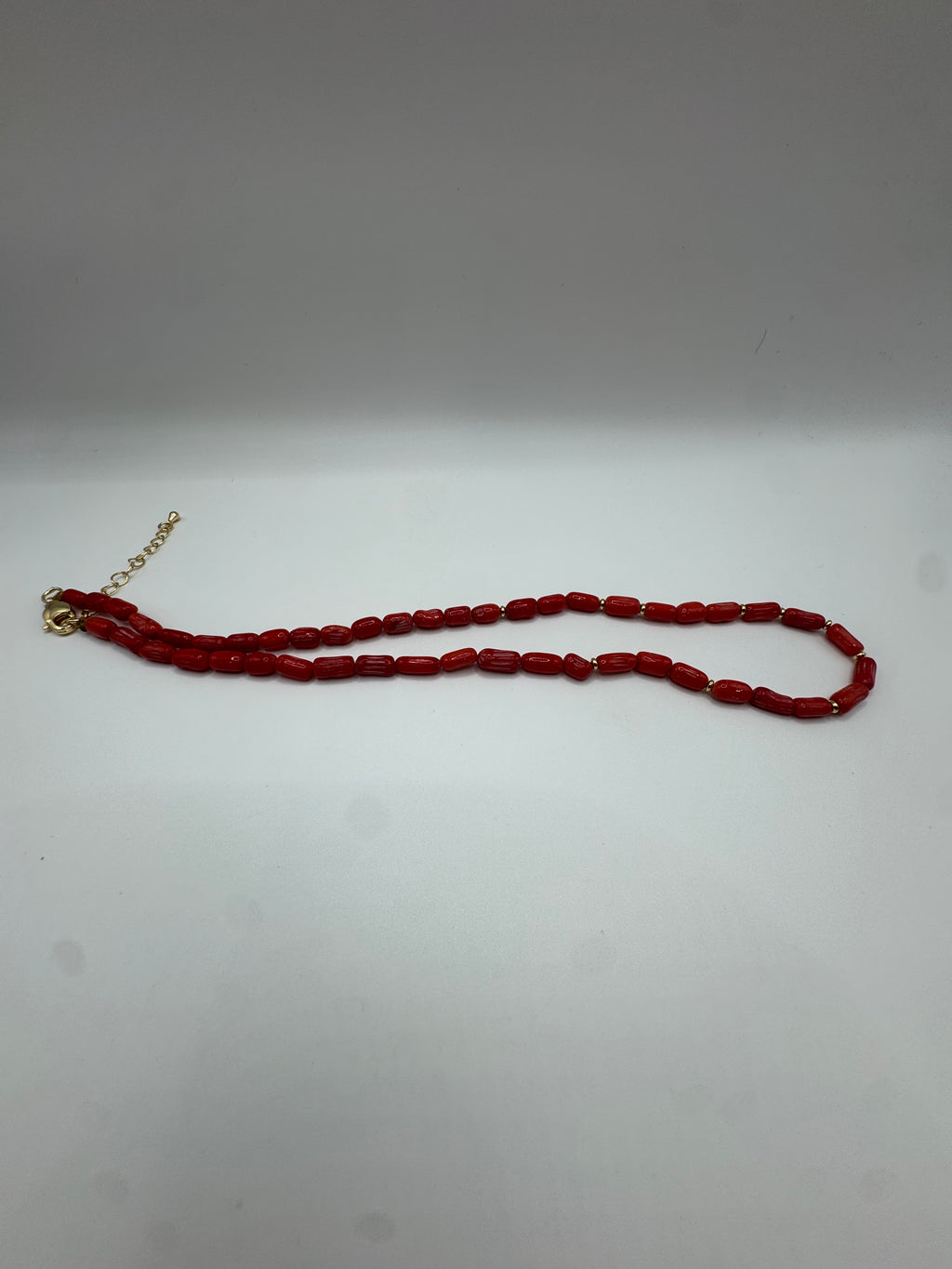 Rouge Line — Coral Beaded Necklace from Paris