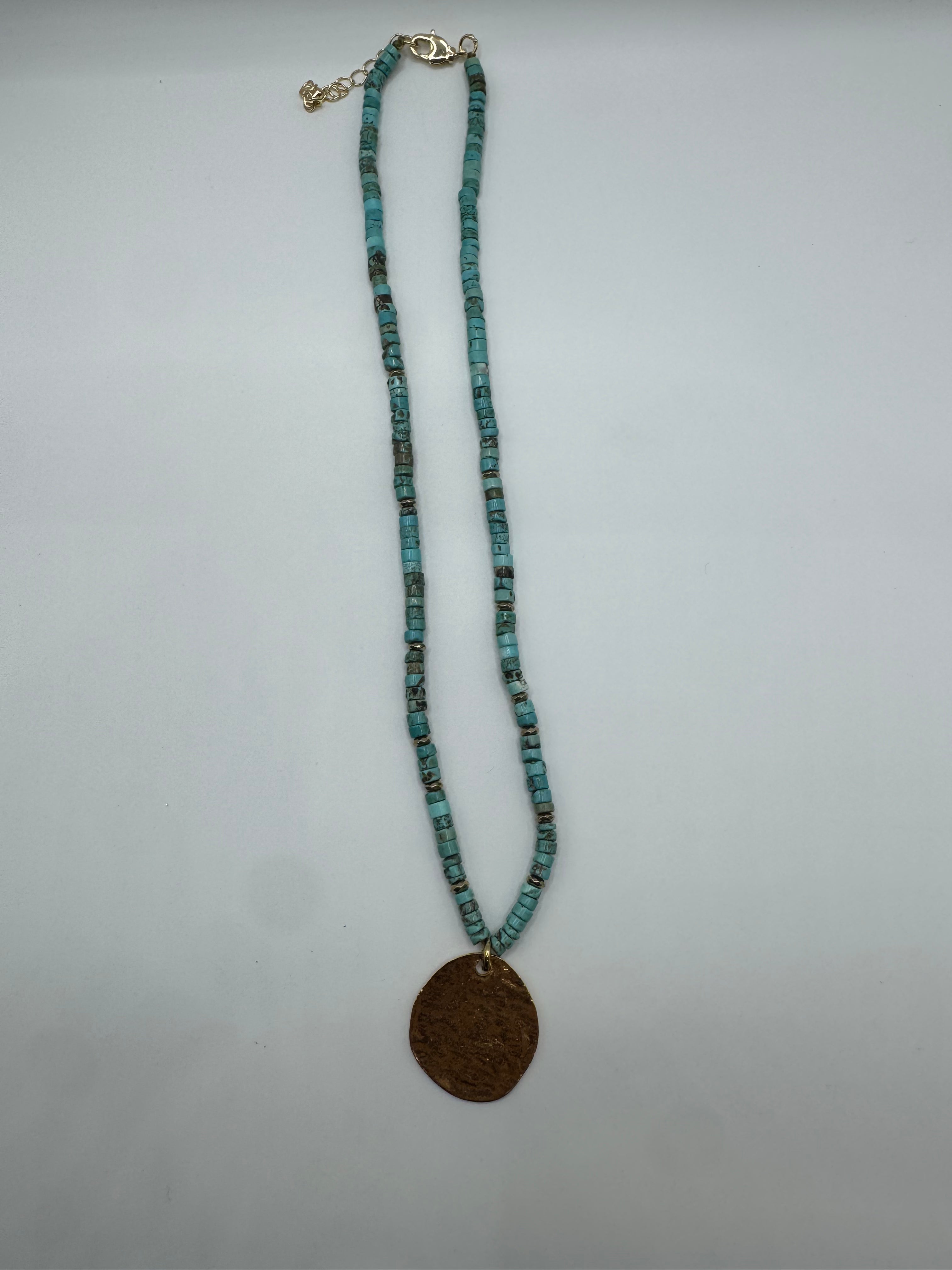 Gilded Earth — Turquoise Medallion Necklace from Paris