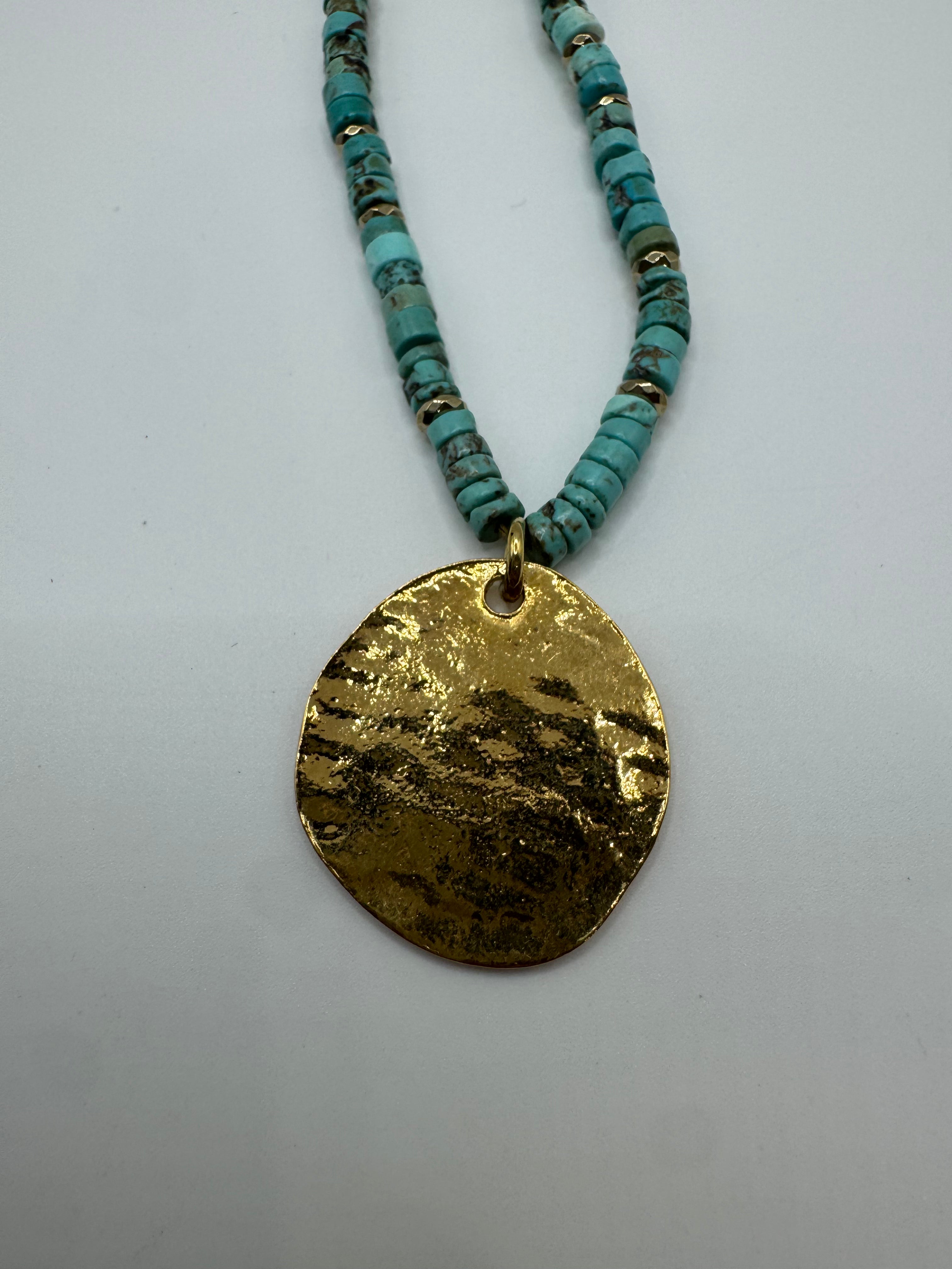 Gilded Earth — Turquoise Medallion Necklace from Paris