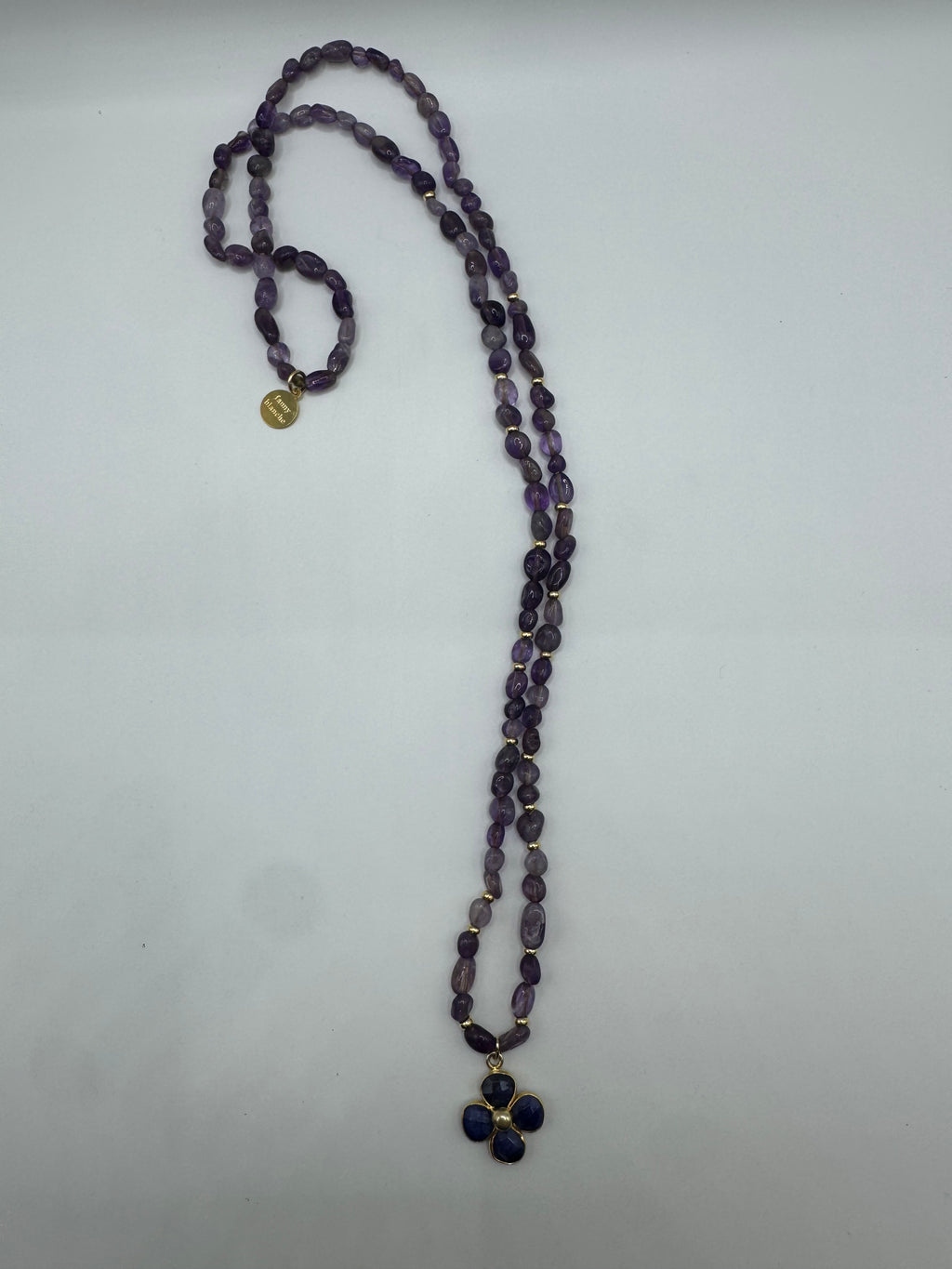 Midnight Bloom — Amethyst & Lapis Necklace from Paris
