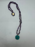 Amethyst & Turquoise Flower Pendant Necklace · Paris