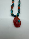 Turquoise & Carnelian Talisman Necklace