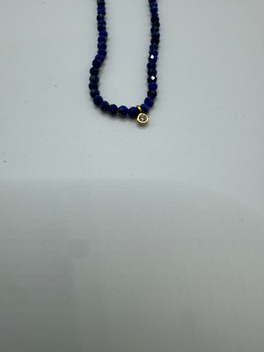 Lapis and CZ Necklace