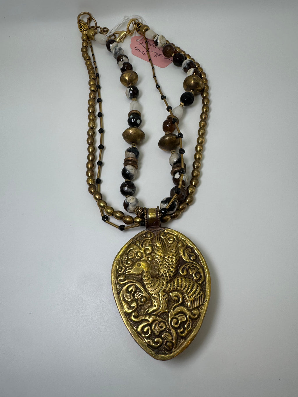 Moroccan Bone Pendant Necklace