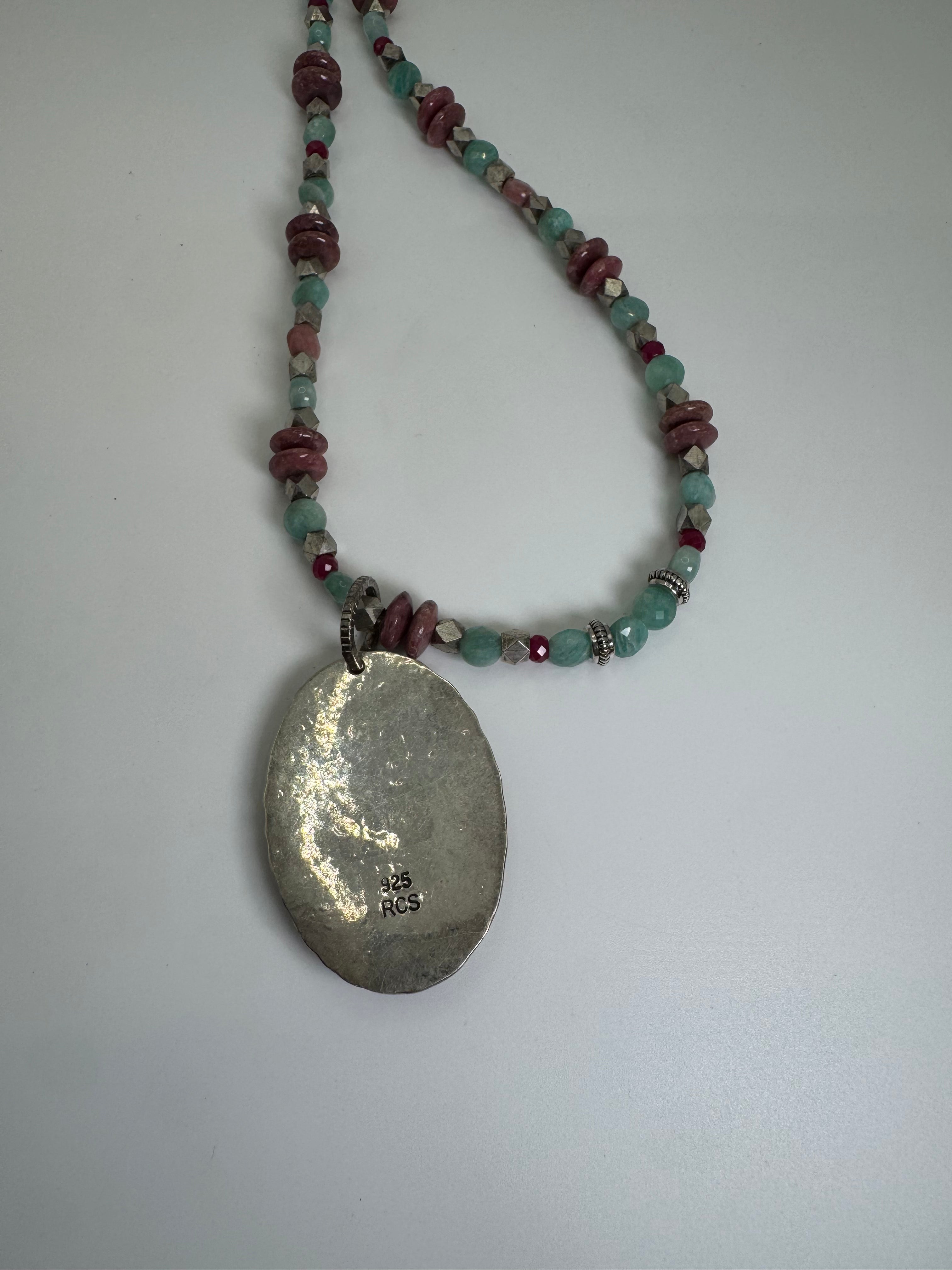 Richard Schmidt Mixed Gemstone Pendant Necklace