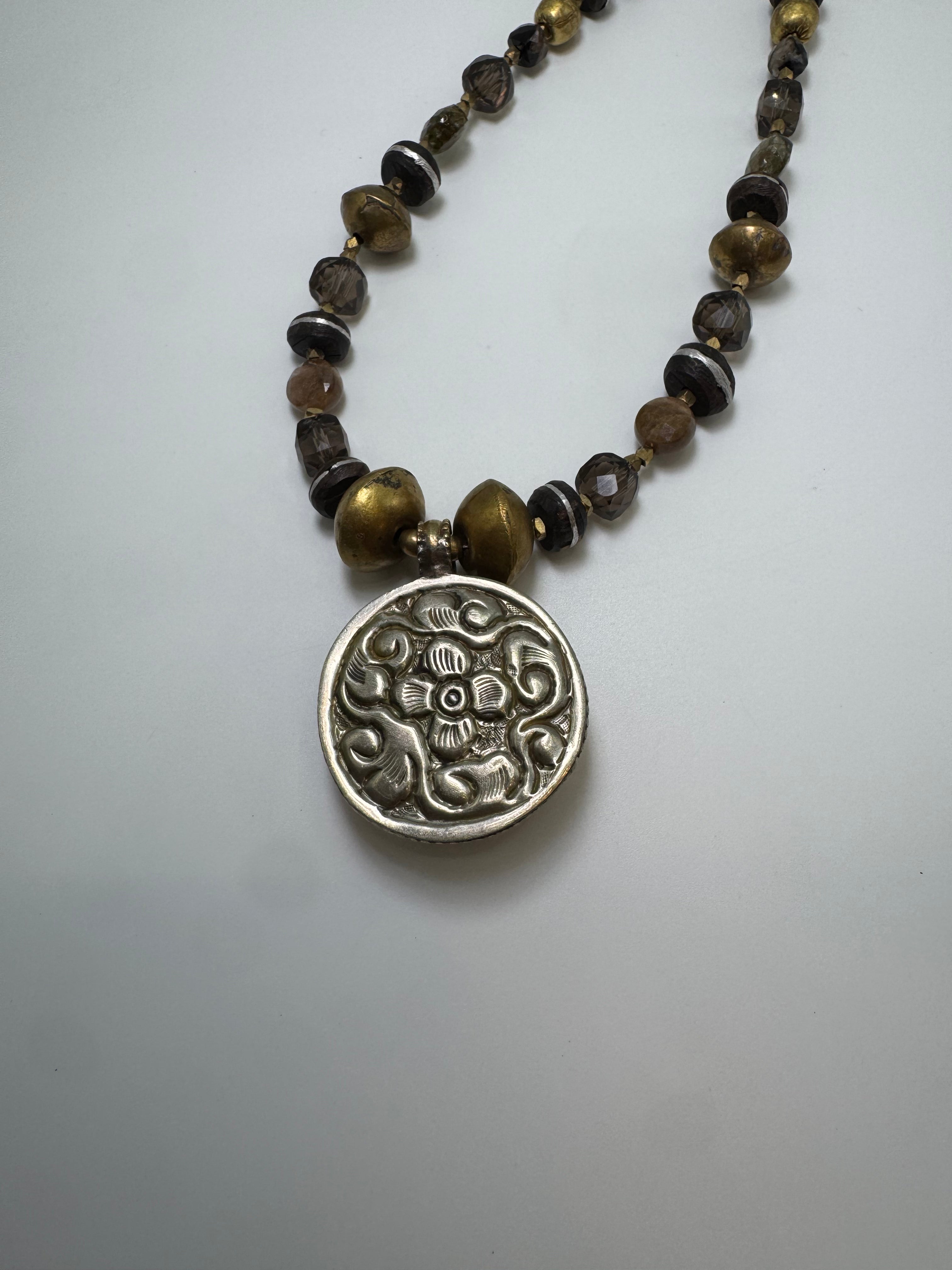 African Bone Pendant Necklace