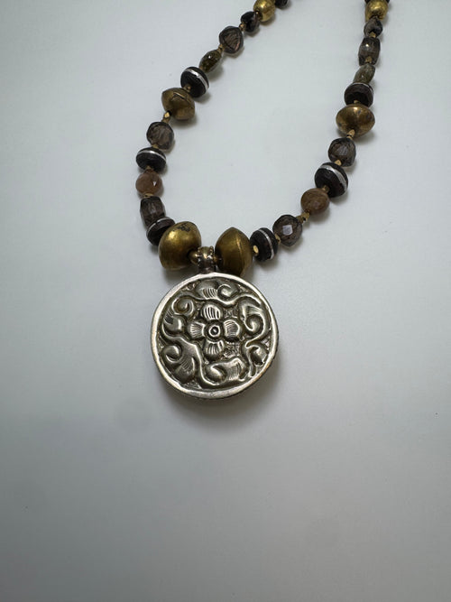 African Bone Pendant Necklace