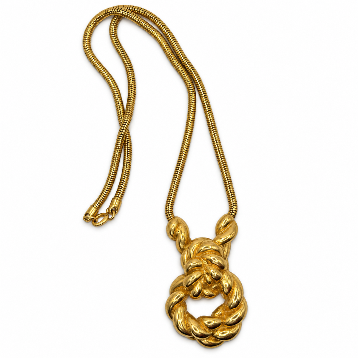 Vintage Gold-Tone Knot Pendant Necklace