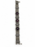 Vintage Sterling Silver Purple Cat’s Eye Cabochon Bracelet