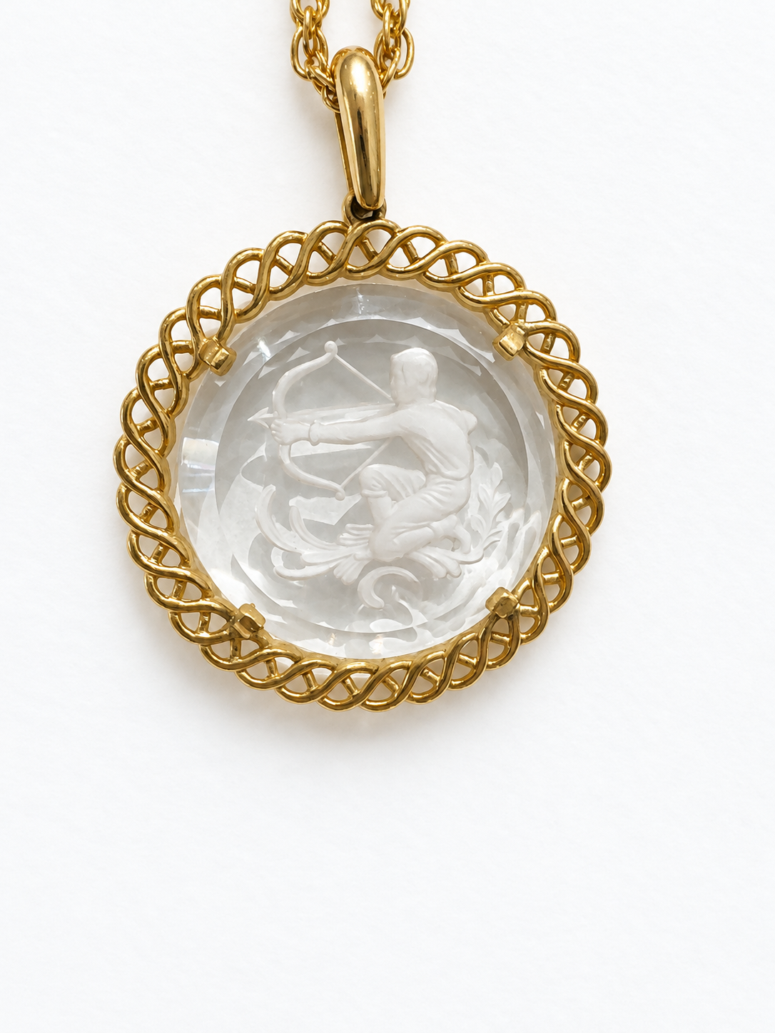Vintage Trifari Sagittarius Intaglio Necklace