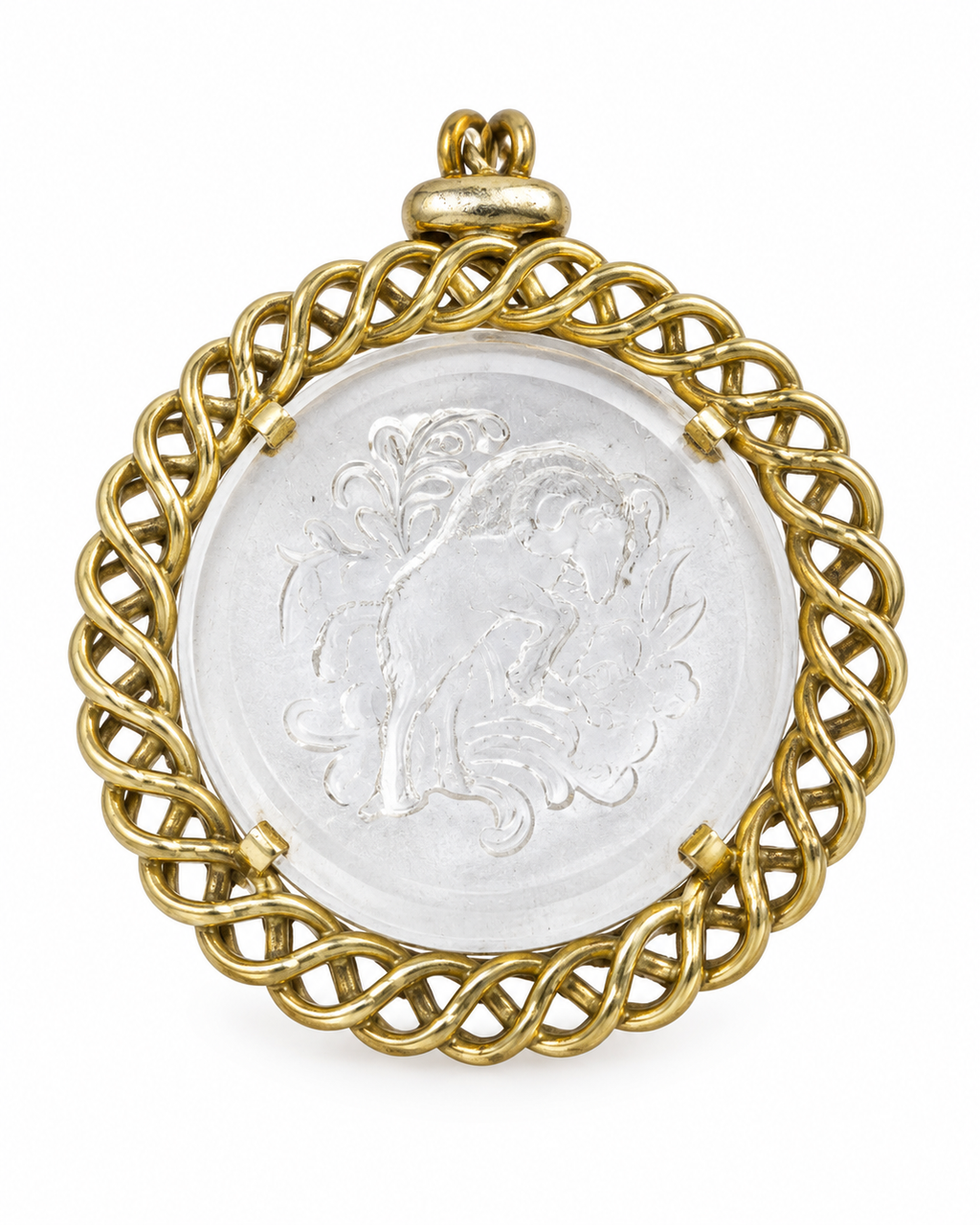 Vintage Trifari Taurus Intaglio Necklace