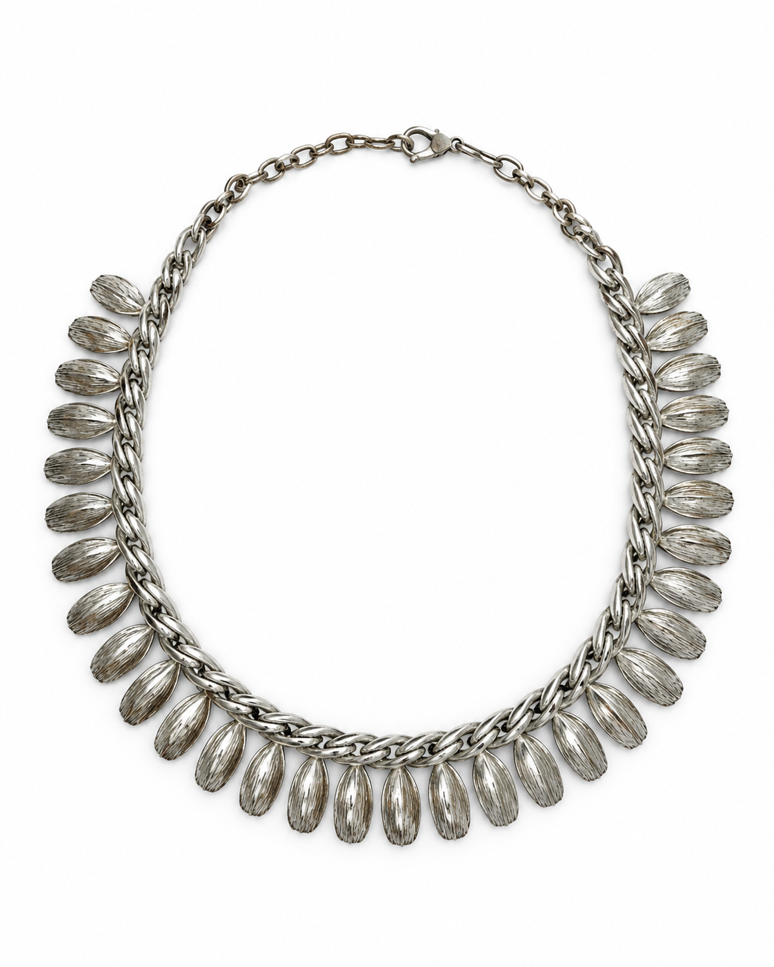 Silver-Tone Sculptural Necklace - Vintage