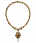 Money Gold-Tone Pendant Necklace - Vintage