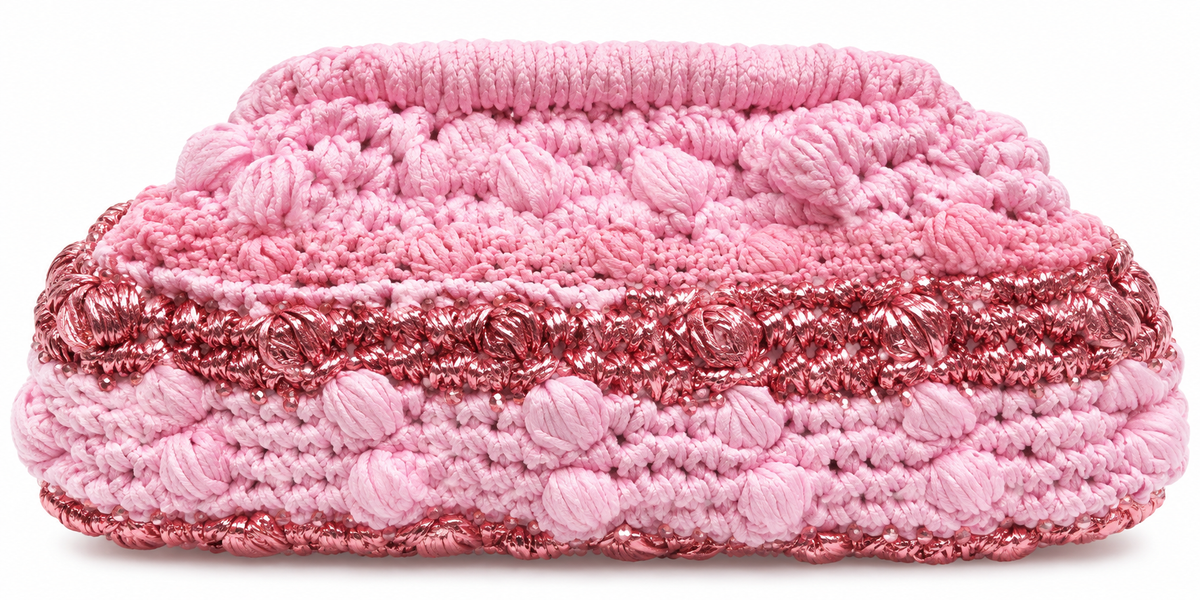 Handmade Greek Pink Crochet Bag