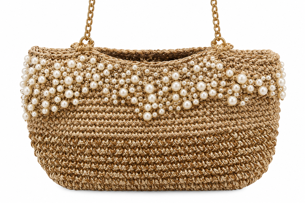 Handmade Greek Pearl Crochet Bag