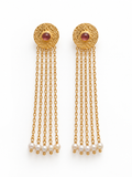 Arra by Aradhana Tourmaline & Freshwater Pearl Earrings