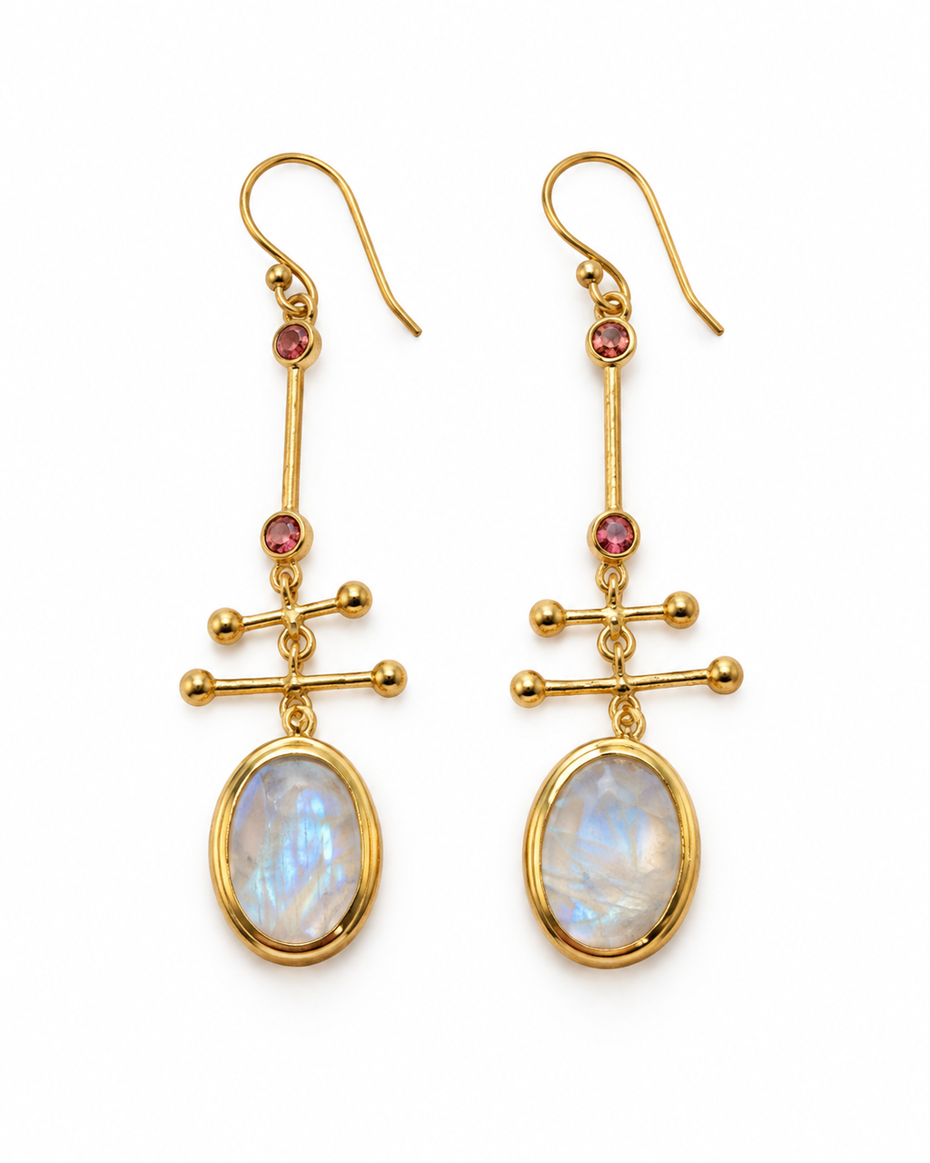 Arra by Aradhana Moonstone & Tourmaline Earrings